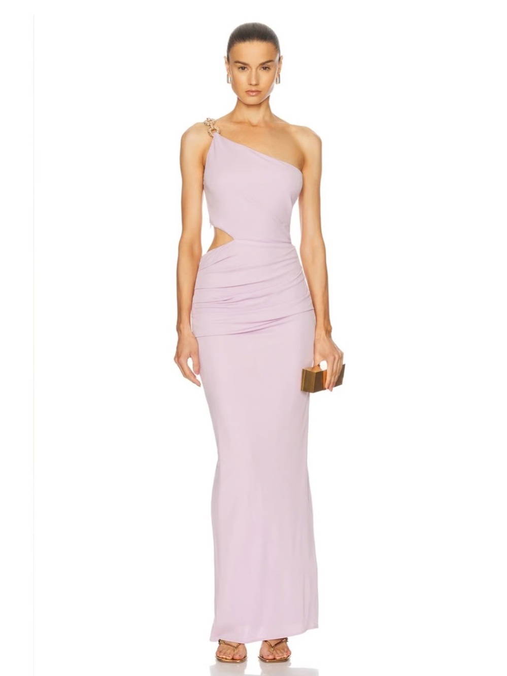 Cult Gaia Cobie Lavender One Shoulder Cutout Maxi Gown Revolve FWRD